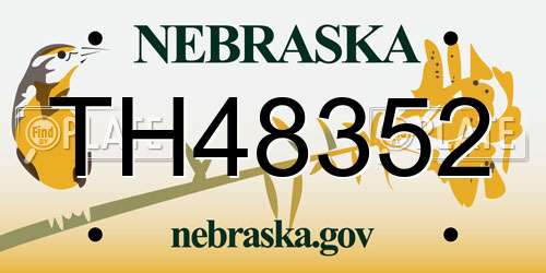 TH48352 Nebraska License Plate