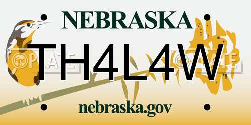 TH4L4W Nebraska License Plate