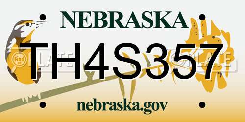 TH4S357 Nebraska License Plate