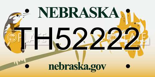 TH52222 Nebraska License Plate