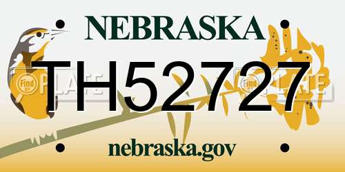 TH52727 Nebraska License Plate
