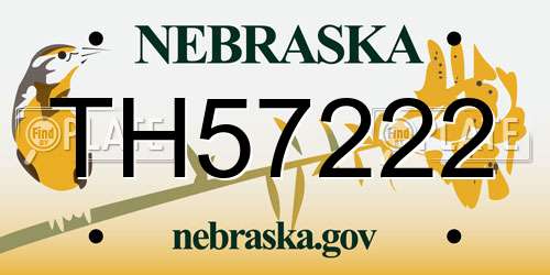 TH57222 Nebraska License Plate
