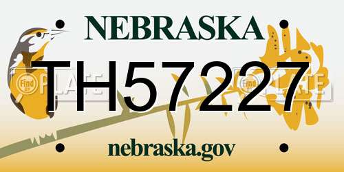 TH57227 Nebraska License Plate
