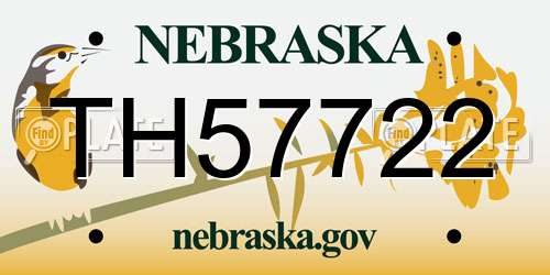 TH57722 Nebraska License Plate