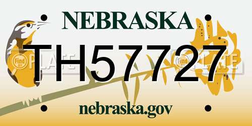 TH57727 Nebraska License Plate