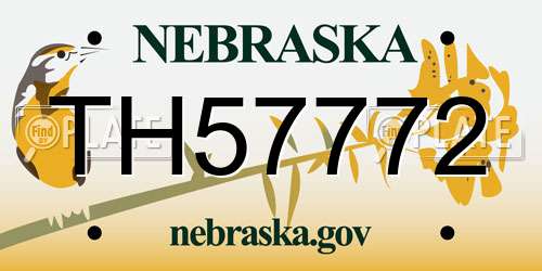 TH57772 Nebraska License Plate