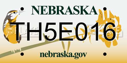 TH5E016 Nebraska License Plate