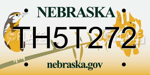 TH5T272 Nebraska License Plate