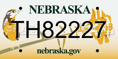 TH82227 Nebraska License Plate