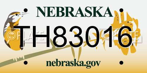 TH83016 Nebraska License Plate