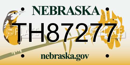 TH87277 Nebraska License Plate