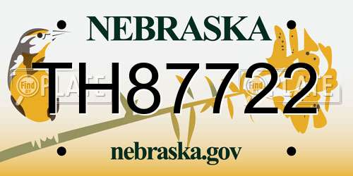 TH87722 Nebraska License Plate
