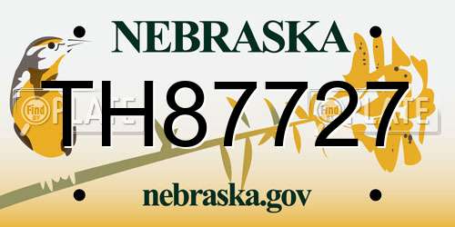 TH87727 Nebraska License Plate