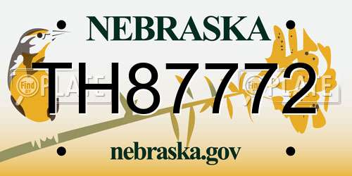 TH87772 Nebraska License Plate