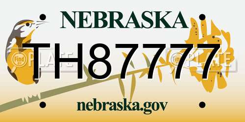 TH87777 Nebraska License Plate