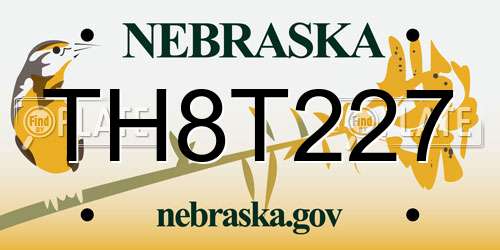 TH8T227 Nebraska License Plate