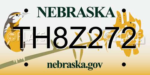 TH8Z272 Nebraska License Plate