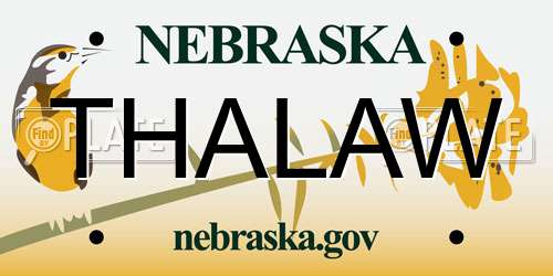 THALAW Nebraska License Plate