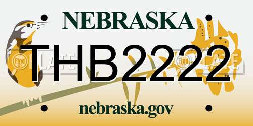 THB2222 Nebraska License Plate