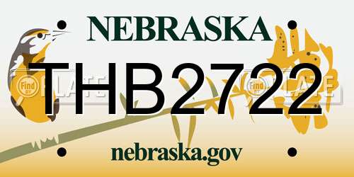 THB2722 Nebraska License Plate