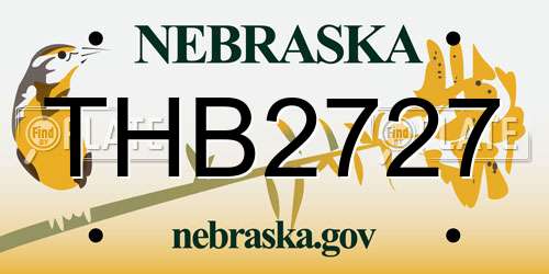 THB2727 Nebraska License Plate