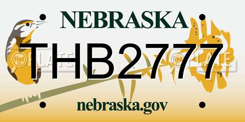 THB2777 Nebraska License Plate