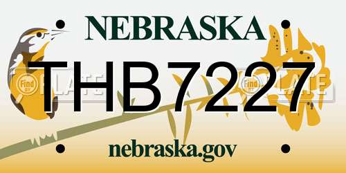 THB7227 Nebraska License Plate