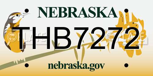 THB7272 Nebraska License Plate