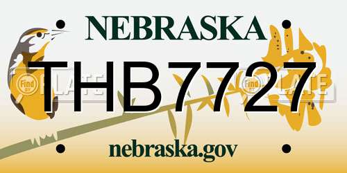 THB7727 Nebraska License Plate