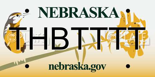 THBTTTT Nebraska License Plate