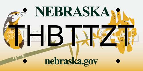 THBTTZT Nebraska License Plate