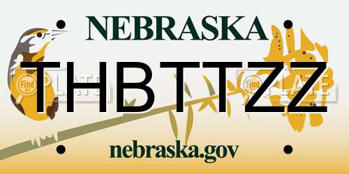 THBTTZZ Nebraska License Plate