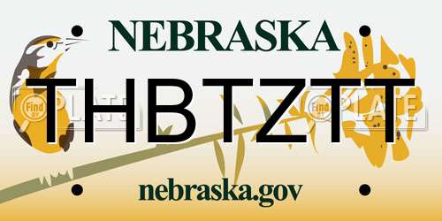 THBTZTT Nebraska License Plate