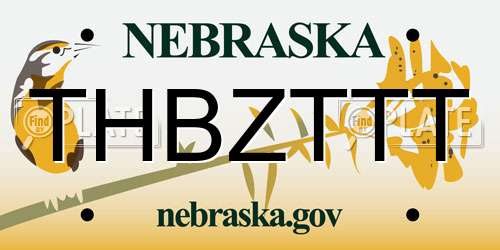 THBZTTT Nebraska License Plate