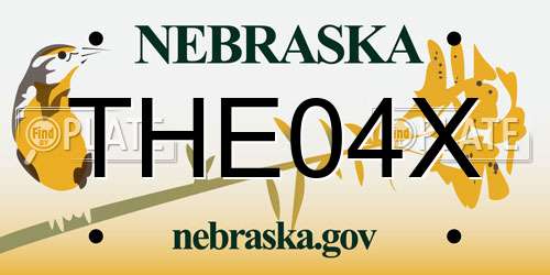 THE04X Nebraska License Plate