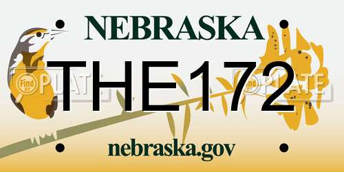 THE172 Nebraska License Plate