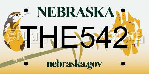 THE542 Nebraska License Plate