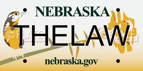 THELAW Nebraska License Plate