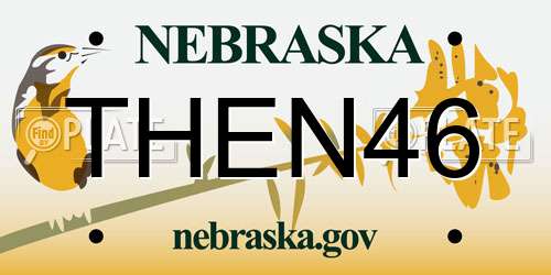 THEN46 Nebraska License Plate