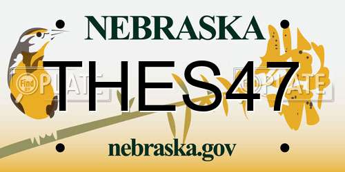 THES47 Nebraska License Plate