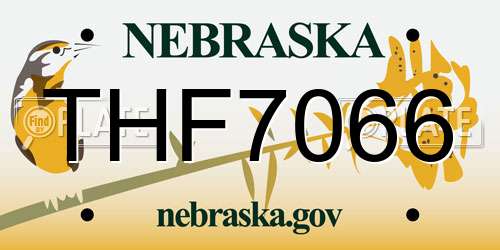 THF7066 Nebraska License Plate