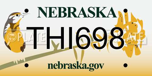 THI698 Nebraska License Plate