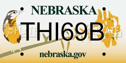 THI69B Nebraska License Plate