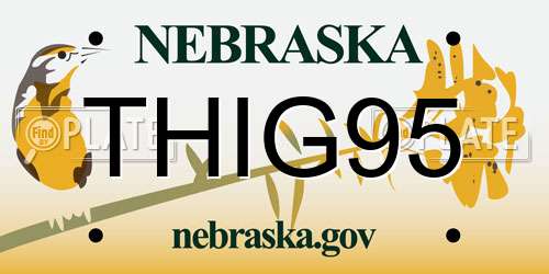 THIG95 Nebraska License Plate