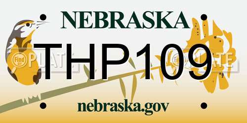THP109 Nebraska License Plate