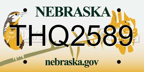 THQ2589 Nebraska License Plate
