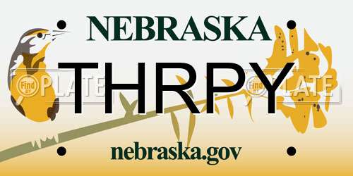 THRPY Nebraska License Plate