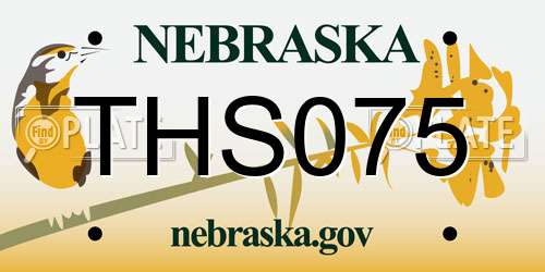 THS075 Nebraska License Plate