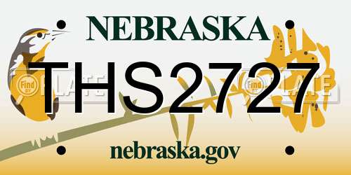 THS2727 Nebraska License Plate