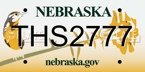 THS2777 Nebraska License Plate